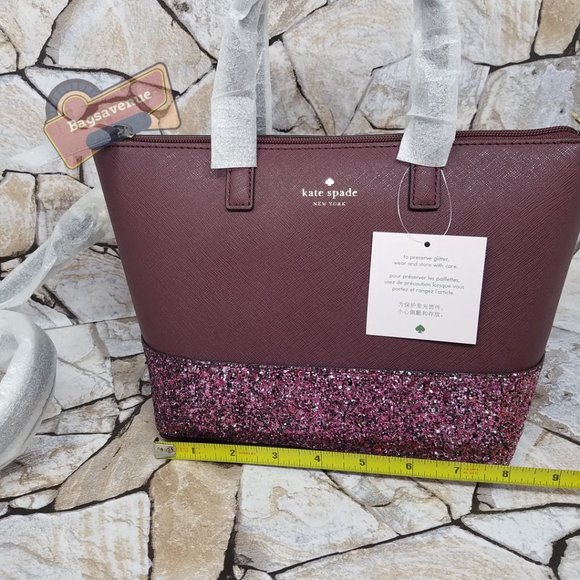#bagsavenue Ina Saffiano PVC Cherrywood Burgundy Satchel Crossbody Kate Spade - Picture 5 of 13